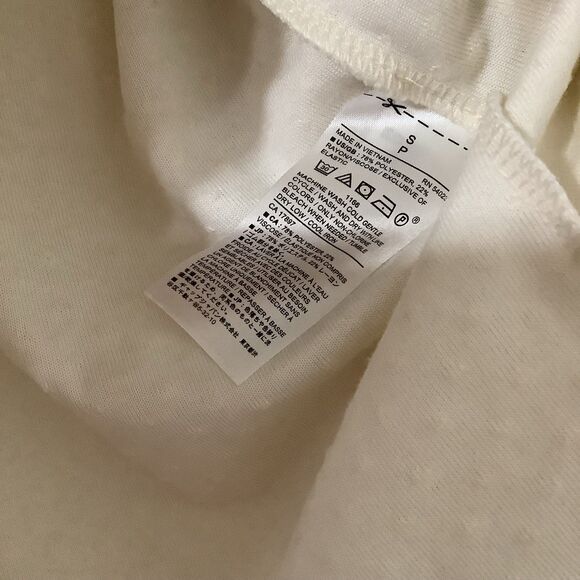 Banana Republic Off White Raised Polka Dot Preppy Minimalist Puff Sleeve Top S - Picture 5 of 8